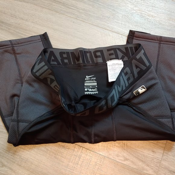 EUC Men's Nike Pro Combat Black Hyperstrong Baseball Slider Shorts - Size Large - Picture 16 of 16